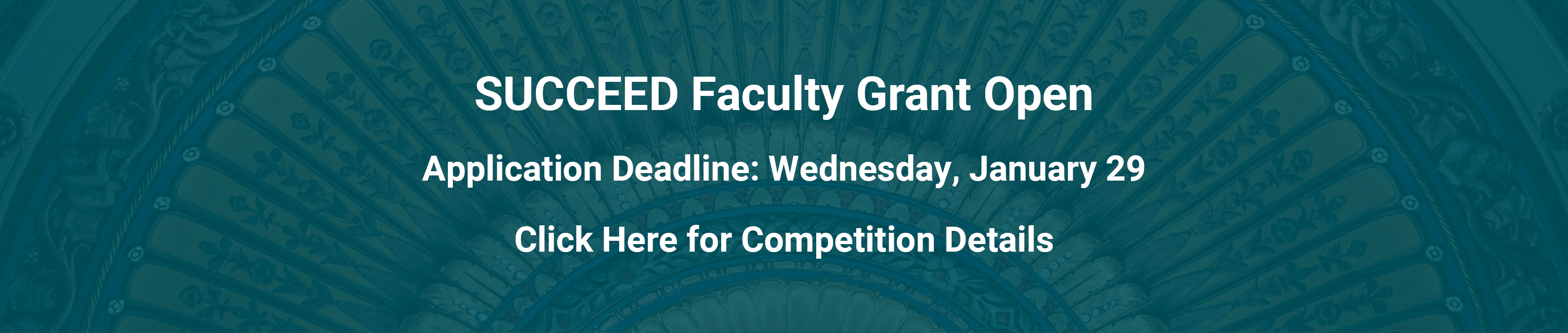 SUCCEED grant competition open. Applications due Wed. January 29, 2025